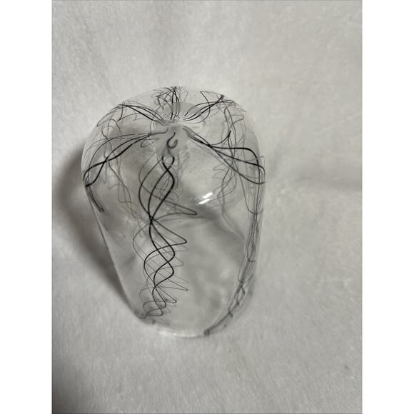 Art Glass, Handmade Drinking Glasses Set 2 With Black/ Gray Swirls Hand Blown - Picture 6 of 6